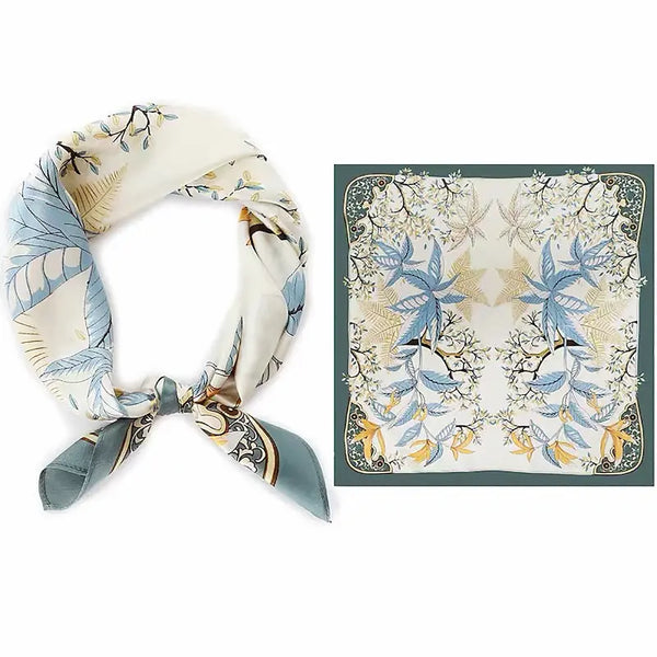 Foulard carré soie Bouquet pastel élégant