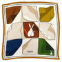 Foulard carré soie Patchwork Lapin Artistique