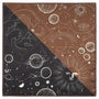 Foulard carré soie Galaxie Marron