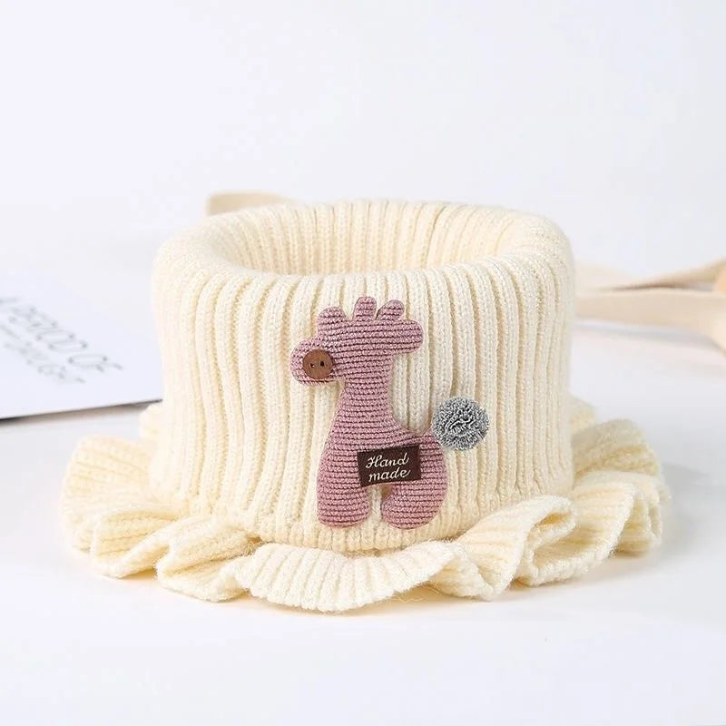 Petite écharpe tricot enfant a col volant