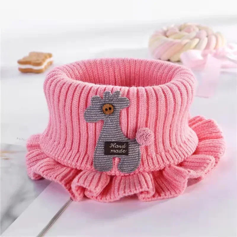 Petite écharpe tricot enfant a col volant