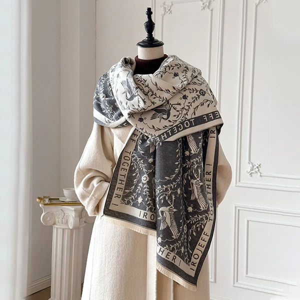 Châle jacquard imprimée femme