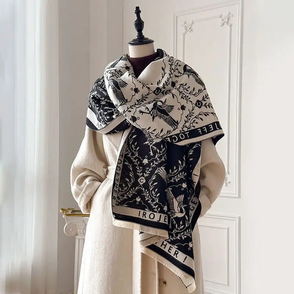 Châle jacquard imprimée femme
