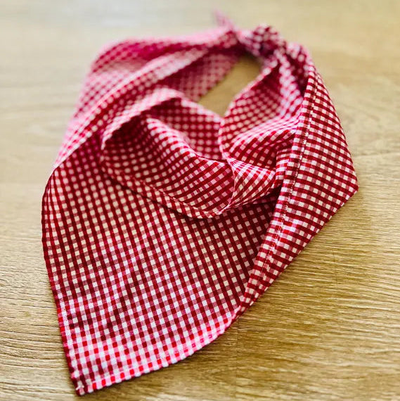bandana rouge et blanc motif carreaux