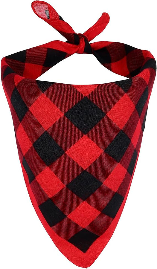 bandana damier coton rouge et noir