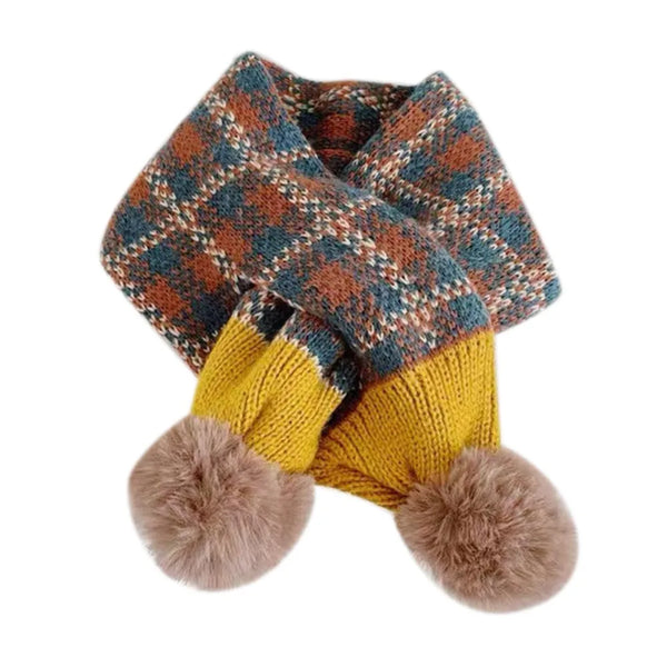 Écharpe enfant polaire animaux mignons pompons