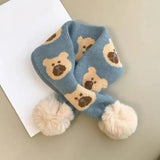 Écharpe enfant polaire animaux mignons pompons