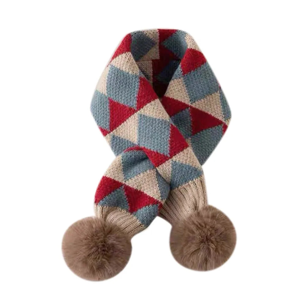 Écharpe enfant polaire animaux mignons pompons