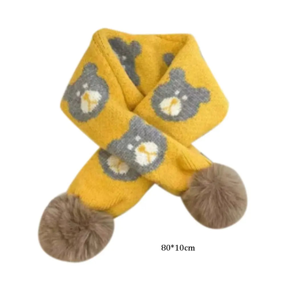 Écharpe enfant polaire animaux mignons pompons