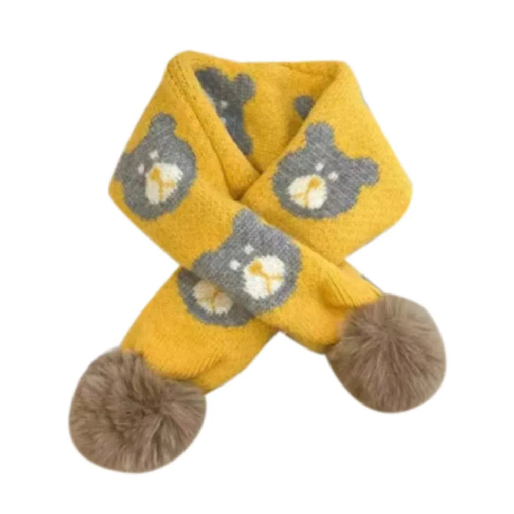 Écharpe enfant polaire animaux mignons pompons
