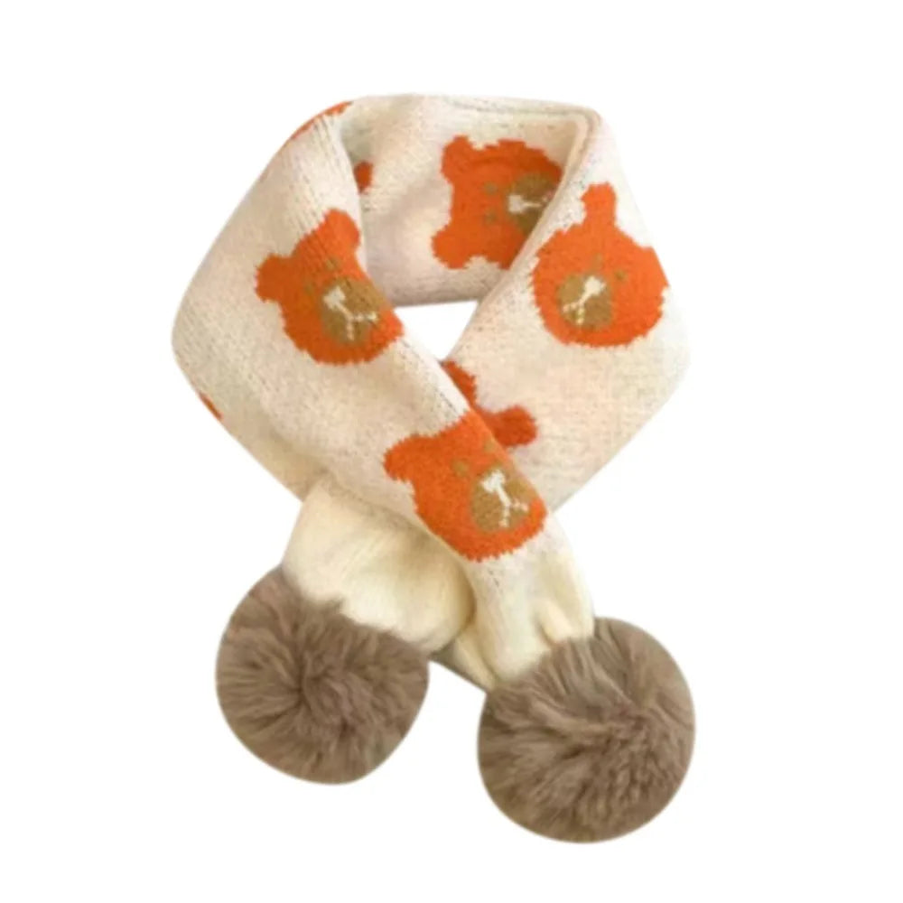 Écharpe enfant polaire animaux mignons pompons