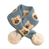 Écharpe enfant polaire animaux mignons pompons