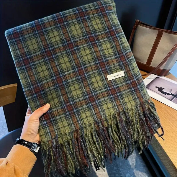 Écharpe style vintage à carreaux
