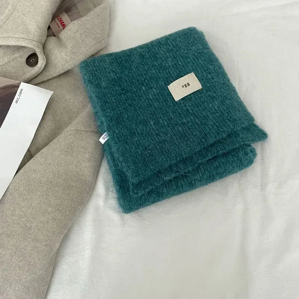 Echarpe mohair longue tricotée douce