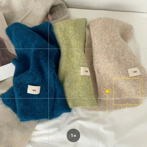 Echarpe mohair longue tricotée douce