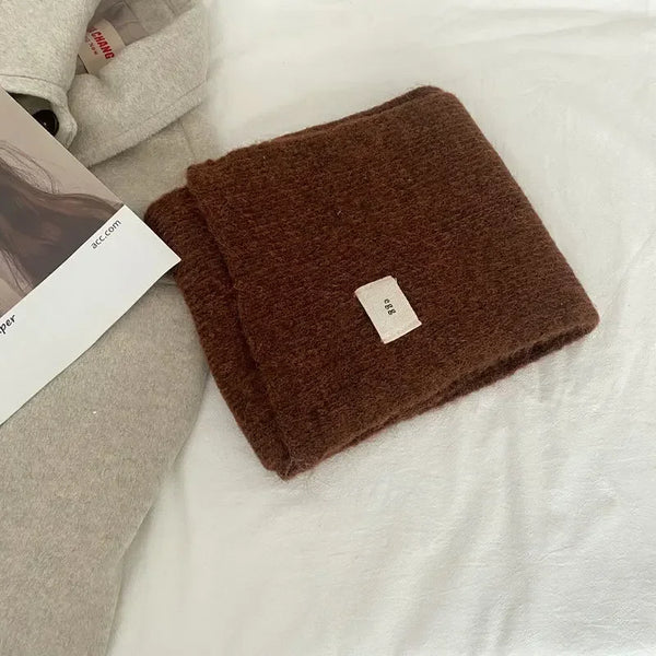 Echarpe mohair longue tricotée douce