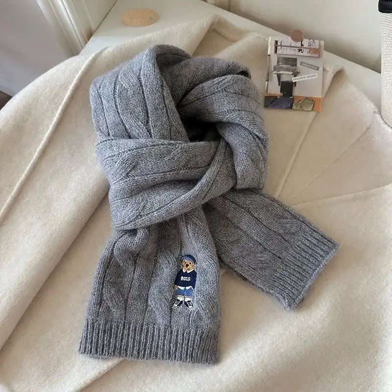 Écharpe vintage torsadée en laine mérinos