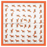Foulard carré soie Parade équestre orange