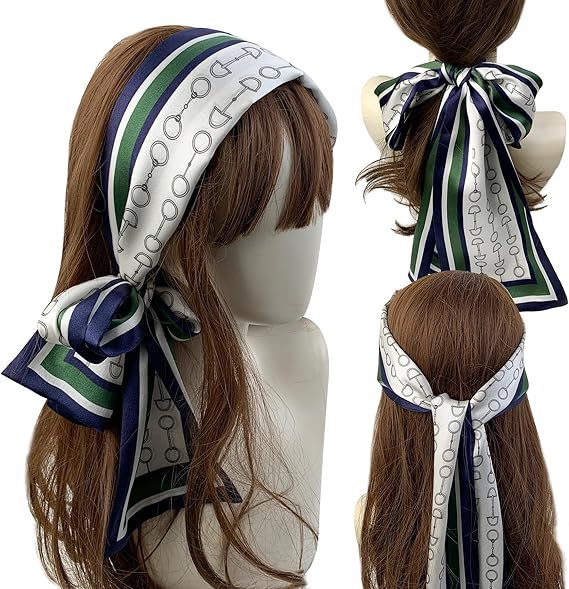 Foulard long femme soie Vert Foret Élégant