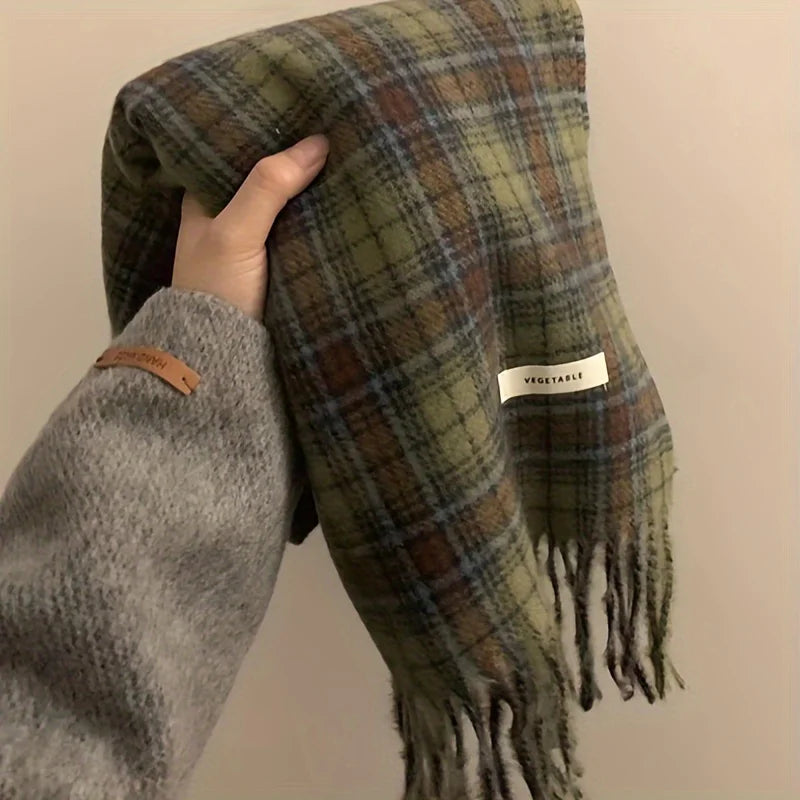 Écharpe style vintage à carreaux