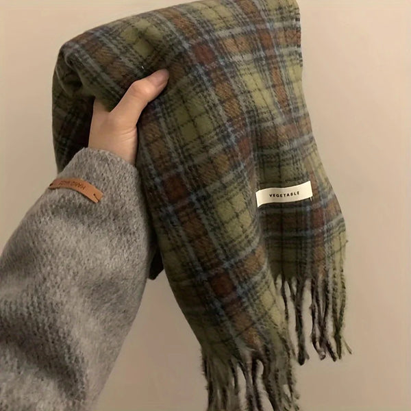 Écharpe style vintage à carreaux